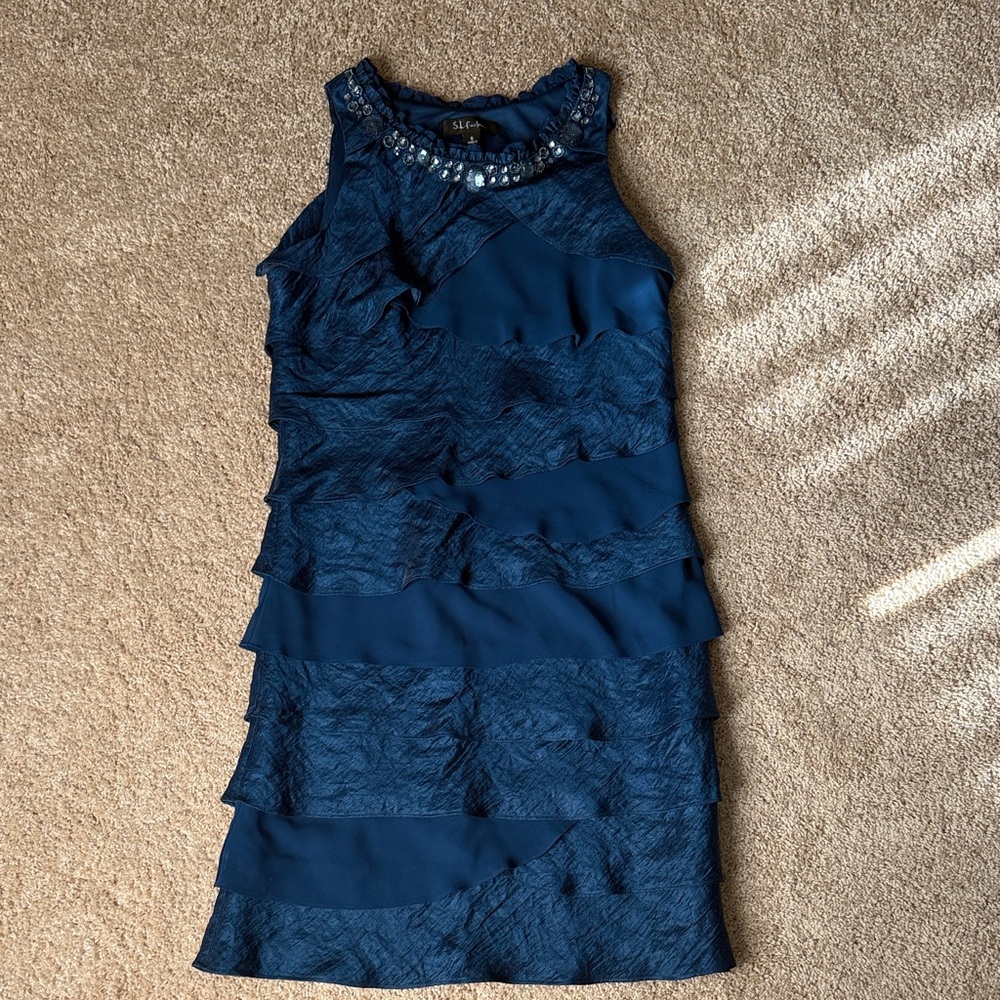 Cache dark teal Textured Mini Dress